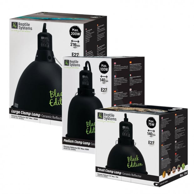 Reptile Systems Ceramic Reflector Clamp Lamp Black