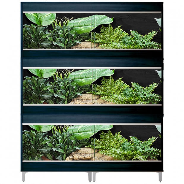 VivExotic Repti Home Large Three Tier Black Vivarium